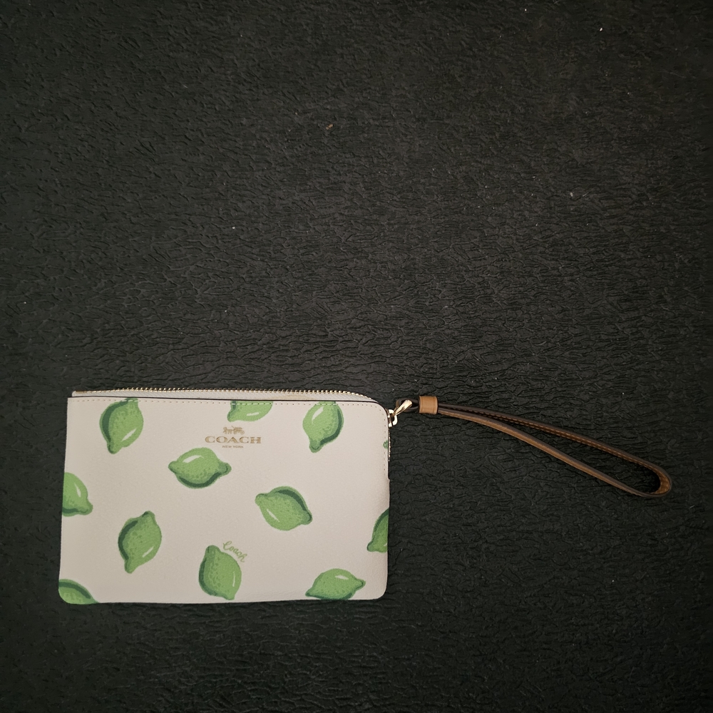 Coach Wristlet with Green Lime Design